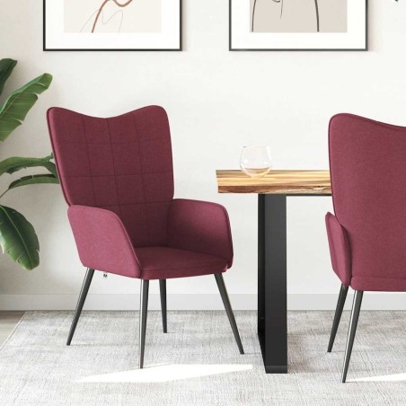Chaise de relaxation Rouge bordeaux Tissu 616355616355
