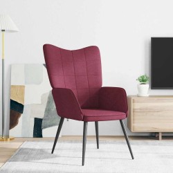 Chaise de relaxation Rouge bordeaux Tissu 616355616355