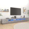 Meuble TV avec lumières LED Gris béton 300x35x40 cm 616360616360