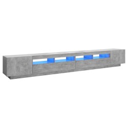 Meuble TV avec lumières LED Gris béton 300x35x40 cm 616360616360