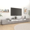 Meuble TV avec lumières LED Gris béton 300x35x40 cm 616360616360