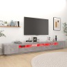 Meuble TV avec lumières LED Gris béton 300x35x40 cm 616360616360