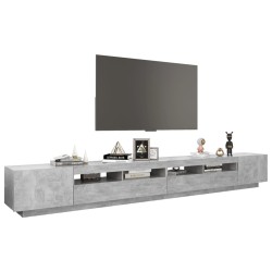 Meuble TV avec lumières LED Gris béton 300x35x40 cm 616360616360