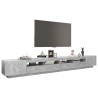 Meuble TV avec lumières LED Gris béton 300x35x40 cm 616360616360