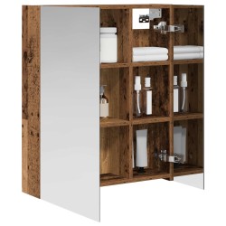 Armoire Miroir de Salle de Bain Bois ancien 60 x 14,5 x 70 cm 616363616363
