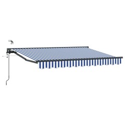 Auvent rétractable électrique Bleu, Blanc, Anthracite 2,5 x 2 m 616377616377