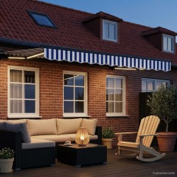 Auvent rétractable électrique Bleu, Blanc, Anthracite 2,5 x 2 m 616377616377