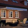 Auvent rétractable électrique Bleu et Blanc 3,5 x 2 m 616381616381