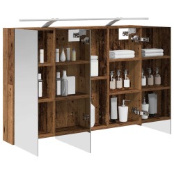 Armoire Miroir de Salle de Bain Bois ancien 100 x 14,5 x 70 cm 616393616393