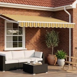 Auvent rétractable électrique Jaune, Gris et Blanc 2,5 x 2 m 616400616400