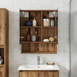 Armoire Miroir de Salle de Bain Bois ancien 50 x 14,5 x 70 cm 616405616405
