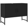 Armoire lavabo de salle de bain noir 80x33x60cm bois ingénierie 616409616409