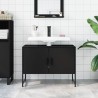 Armoire lavabo de salle de bain noir 80x33x60cm bois ingénierie 616409616409