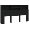 Armoire de tête de lit Noir 180x19x103,5 cm 616412616412
