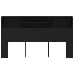 Armoire de tête de lit Noir 180x19x103,5 cm 616412616412