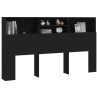 Armoire de tête de lit Noir 180x19x103,5 cm 616412616412