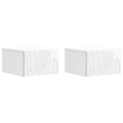 Cabinet de chevet mural 2 pcs Blanc brillant 49 x 34,5 x 20 cm 616415616415