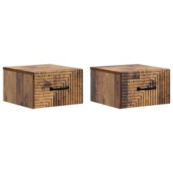 Cabinet de chevet mural 2 pcs Bois ancien 34,5 x 33 x 20 cm 616416616416