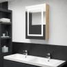 Armoire de salle de bain à miroir LED blanc et chêne 50x13x70cm 616419616419