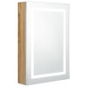 Armoire de salle de bain à miroir LED blanc et chêne 50x13x70cm 616419616419