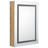 Armoire de salle de bain à miroir LED blanc et chêne 50x13x70cm 616419616419