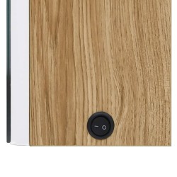 Armoire de salle de bain à miroir LED blanc et chêne 50x13x70cm 616419616419