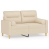 Canapé 2 places avec oreillers décoratifs crème 120 cm tissu 616423616423