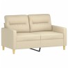 Canapé 2 places avec oreillers décoratifs crème 120 cm tissu 616423616423