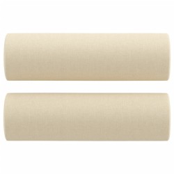 Canapé 2 places avec oreillers décoratifs crème 120 cm tissu 616423616423