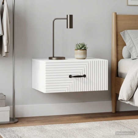 Cabinet de chevet mural 2 pcs Blanc brillant 49 x 34,5 x 20 cm 616424616424