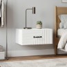 Cabinet de chevet mural 2 pcs Blanc brillant 49 x 34,5 x 20 cm 616424616424