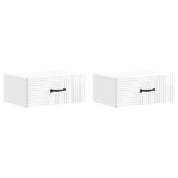 Cabinet de chevet mural 2 pcs Blanc brillant 49 x 34,5 x 20 cm 616424616424