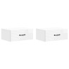 Cabinet de chevet mural 2 pcs Blanc brillant 49 x 34,5 x 20 cm 616424616424