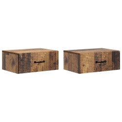 Cabinet de chevet mural 2 pcs Bois ancien 49 x 34,5 x 20 cm 616426616426