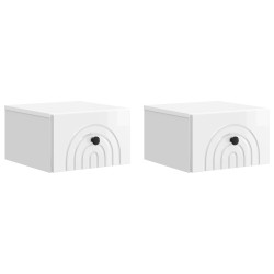 Cabinet de chevet mural 2 pcs Blanc brillant 33 x 34,5 x 20 cm 616427616427