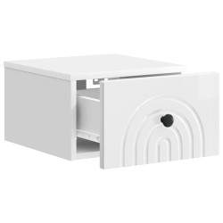 Cabinet de chevet mural 2 pcs Blanc brillant 33 x 34,5 x 20 cm 616427616427