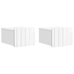 Cabinet de chevet mural 2 pcs Blanc brillant 33 x 34,5 x 24 cm 616428616428
