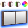 Armoire à miroir à LED de bain chêne marron 100x12x45 cm 616429616429