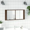 Armoire à miroir à LED de bain chêne marron 100x12x45 cm 616429616429