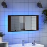 Armoire à miroir à LED de bain chêne marron 100x12x45 cm 616429616429