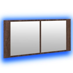 Armoire à miroir à LED de bain chêne marron 100x12x45 cm 616429616429