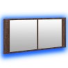 Armoire à miroir à LED de bain chêne marron 100x12x45 cm 616429616429