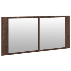 Armoire à miroir à LED de bain chêne marron 100x12x45 cm 616429616429