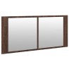 Armoire à miroir à LED de bain chêne marron 100x12x45 cm 616429616429