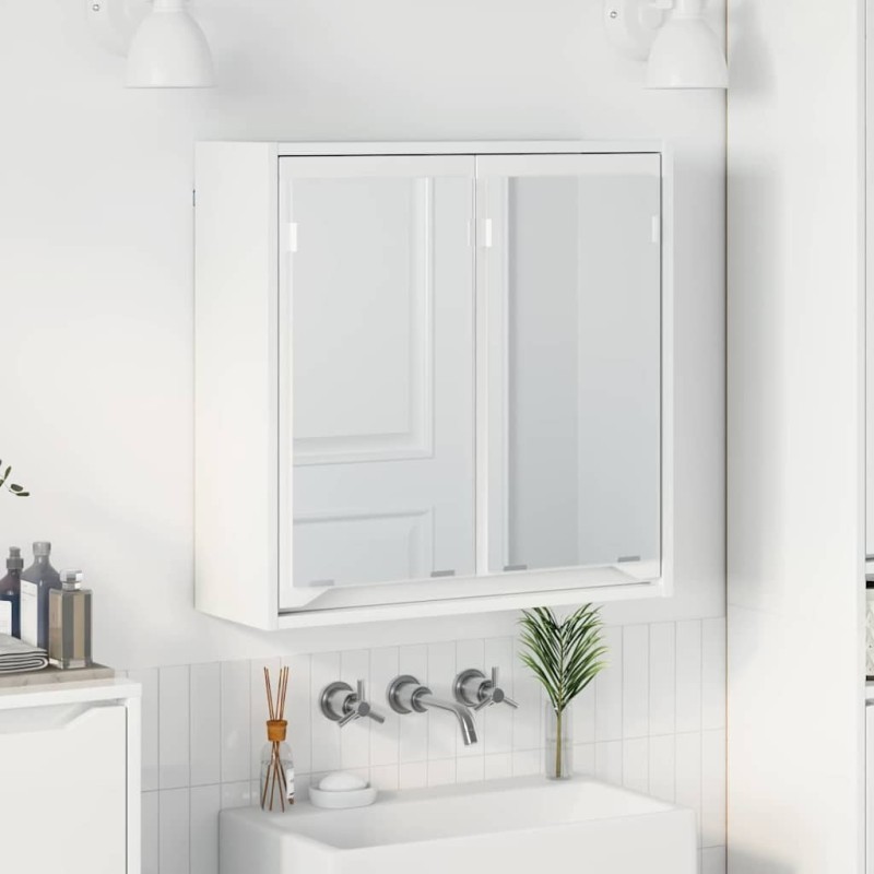 Armoire Miroir de Salle de Bain Blanc brillant 60 x 20 x 60 cm 616433616433