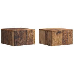 Cabinet de chevet mural 2 pcs Bois ancien 49 x 34,5 x 20 cm 616434616434
