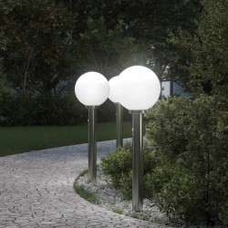 Bornes lumineuses avec détecteur lot de 3 80 cm acier inoxydable IP44 616446616446