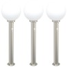 Bornes lumineuses avec détecteur lot de 3 80 cm acier inoxydable IP44 616446616446
