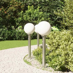 Bornes lumineuses avec détecteur lot de 3 80 cm acier inoxydable IP44 616446616446