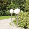 Bornes lumineuses avec détecteur lot de 3 80 cm acier inoxydable IP44 616446616446